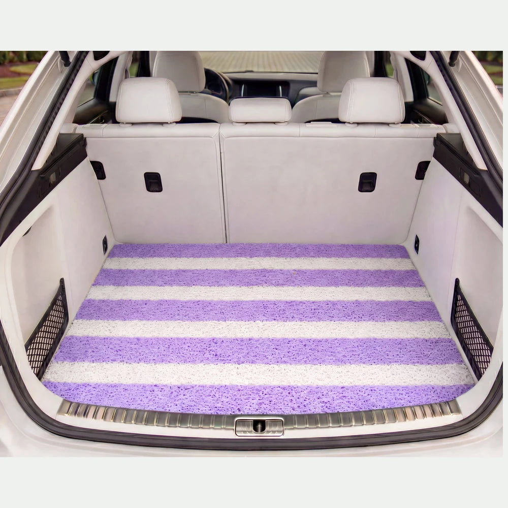 Jacaranda Wave lavender and cream striped boot mat