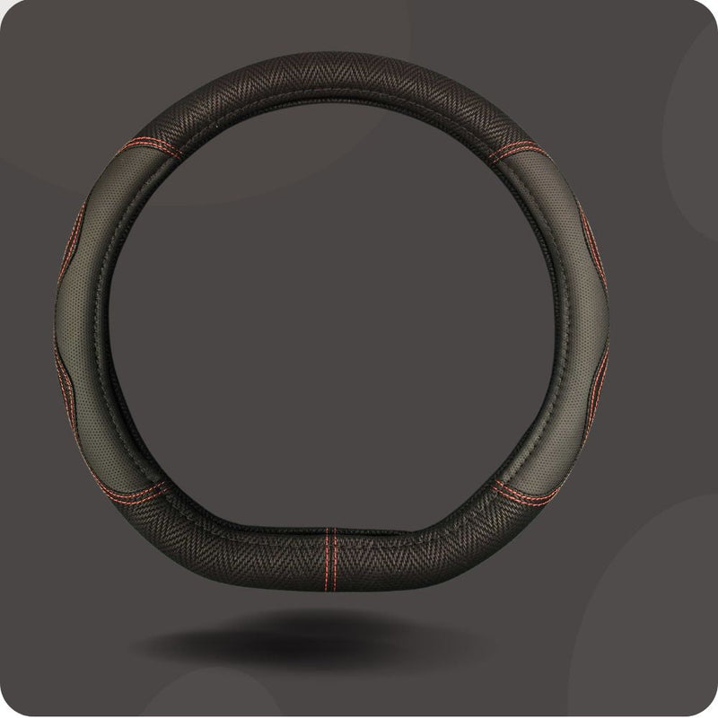 Steering Wheel Cover for Land Rover Defender 110 1990 - 2007 - Black Microfiber Leather - Circle 38 cm